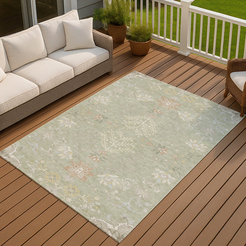 Tapis intérieur / extérieur lavable à la machine Chantille ACN2676 Global, Céleri, 2 pi 6 po x 3 pi 10 po