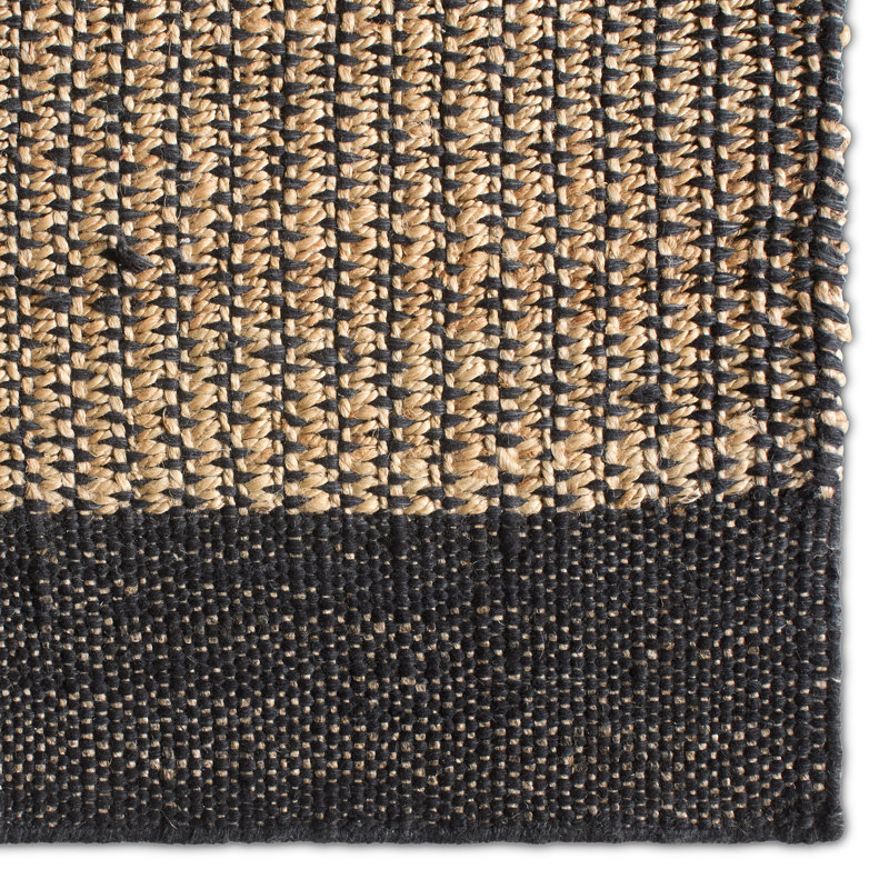 Jaipur Living Kion SOS03 Handwoven Border Black/Tan Area Rug (6'X9'), Runner 3' x 10'