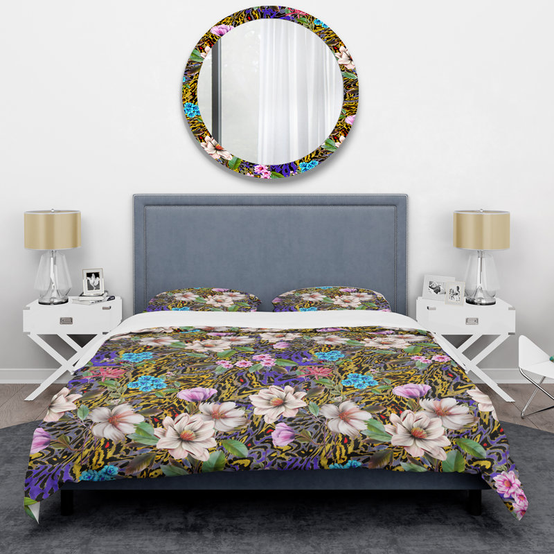 Ensemble de housse de couette en microfibre jaune / bleu 3 pièces, Housse de couette pour très grand lit et 2 très