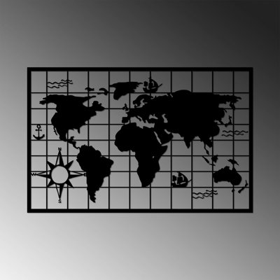 Decorative Metal Wall Accessory, Black, 35.4 x 22.8 inches | 100% Metal, Thickness: 0.06 inches | Easy Wall Mount with Back Hanging Piece | Stylish Home Decor for Living Room, Bedroom, or Office