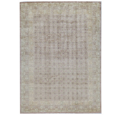 Tapis brun et vert de haute qualité noué à la main Ziegler