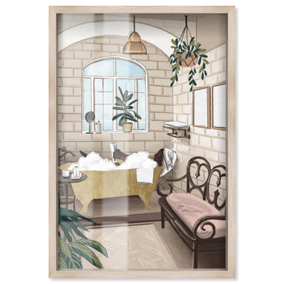 «Bathtime Lounge Shadowbox Print Trendy Bathroom Art» par Art Remedy