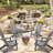 Gray Folding Chair Of 2 - Made Solid Wood For Outdoor Patio, Garden, Lawn Lounge In For Harmony-1428360447