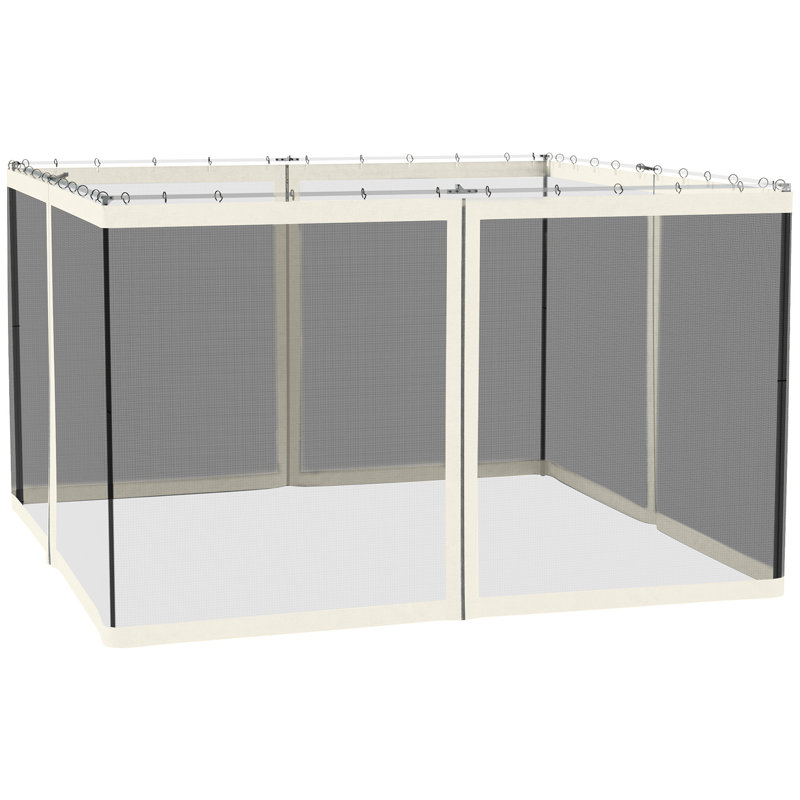 Filet de remplacement universel en mailles de remplacement 10 pi x 12 pi pour abris de jardin et tentes à auvent avec fermetures à glissière, blanc seulement
