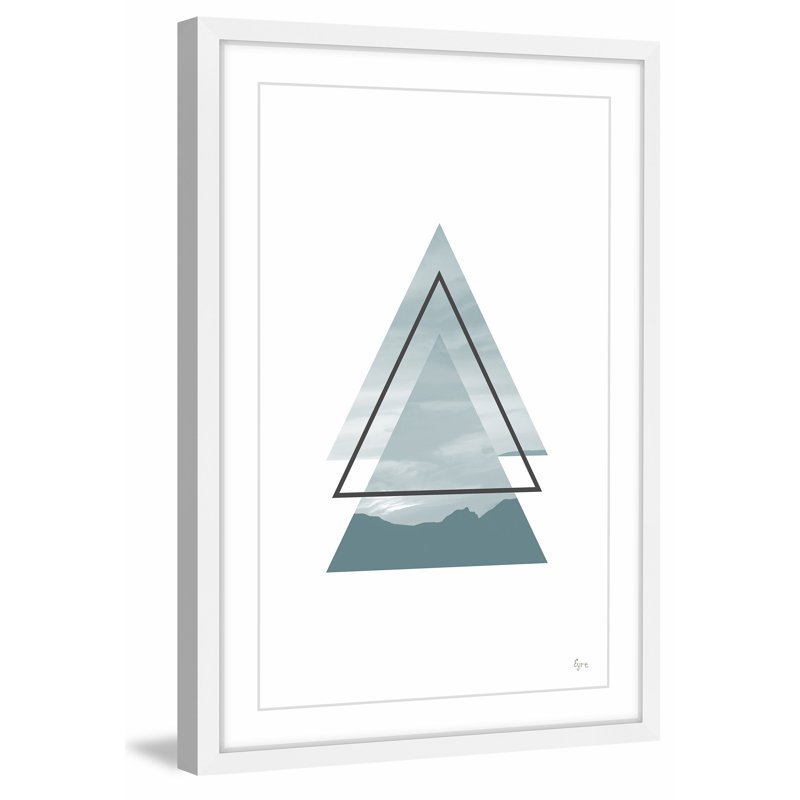 «Trois Triangle» par Eyre Tarney - reproduction d'art sur papier encadrée, H 18 po x l 12 po x P 1,5 po