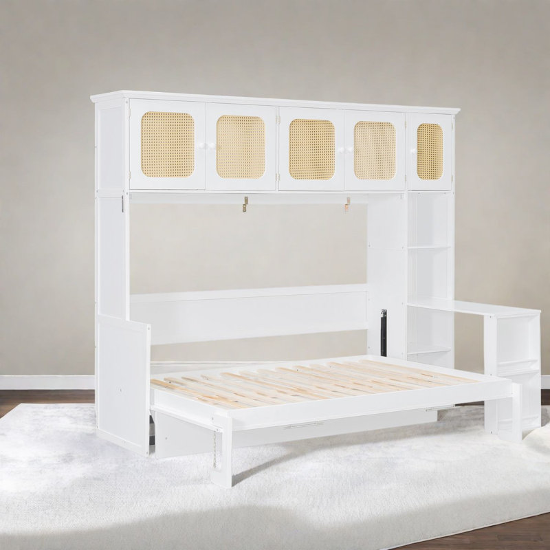 Lits peu encombrants, lit escamotable en bois et panneau de fibres à densité moyenne avec rangement pour bureau personnel