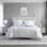Vera Wang Blurred Plaid Cotton Reversible Blue Comforter Set