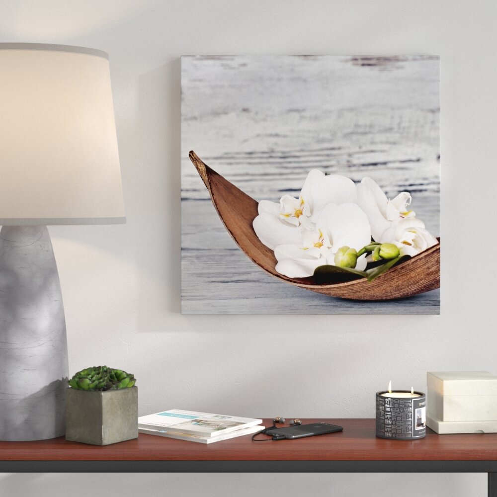 Glasbild White Orchid I, Fotodruck