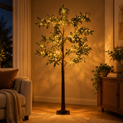 70 '' H LED Illuminated Olive Tree Floor Lamp  with 8 Light Modes and Remote Control for Christmas, Wedding, Holiday Party