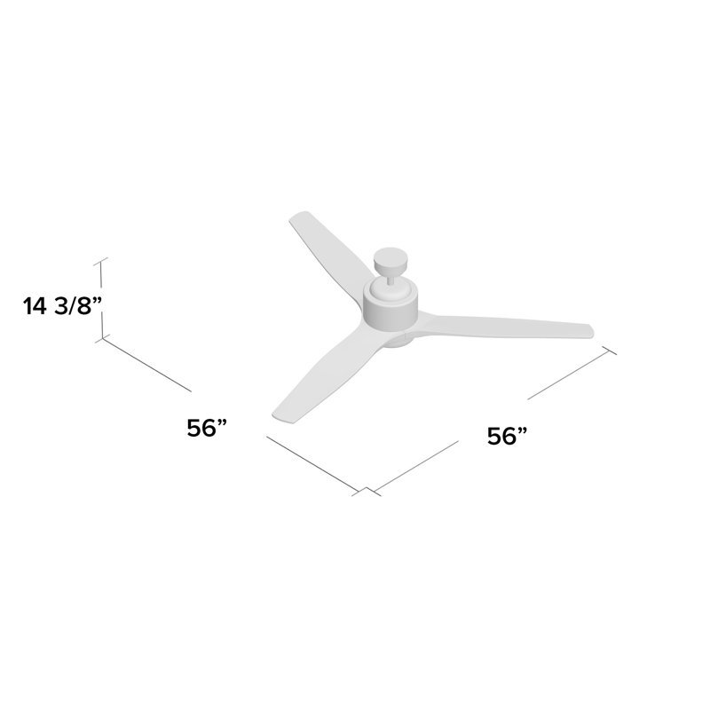 56'' Ceiling Fan with LED Lights, Galvanized Iron
