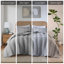 Ensemble de courtepointe 3 pièces en gaze double / grand gris-117536986-117536984
