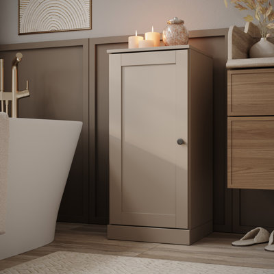100% Solid Wood Bathroom Storage Cabinet, Shaker Door, 2 Drawers, Adjustable Shelves, 16.5" Wide, 35.75" Tall