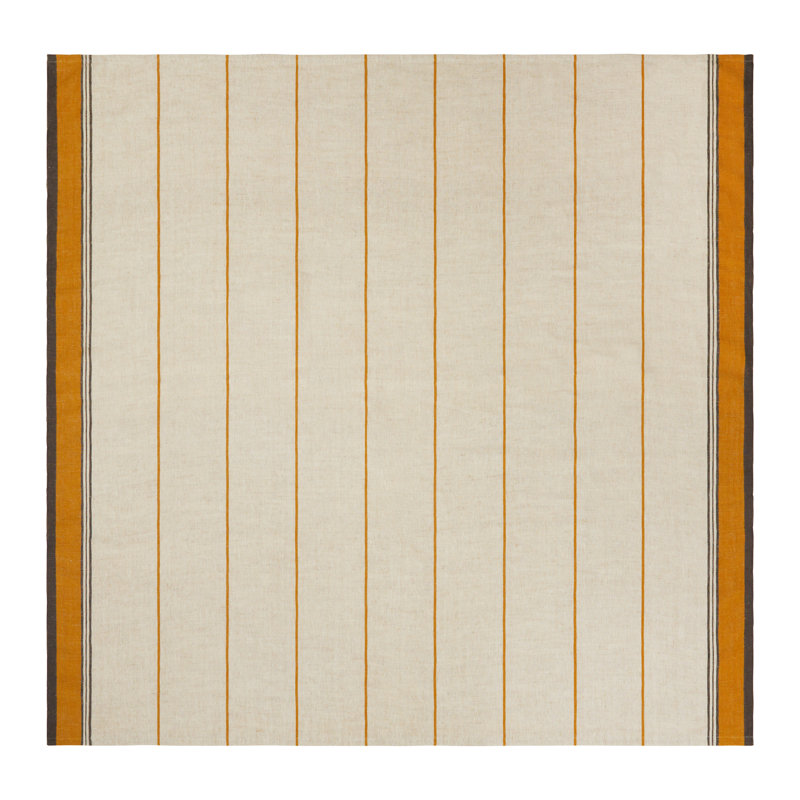 Zhang Tablecloth, Ivory/Mustard, 60" Square