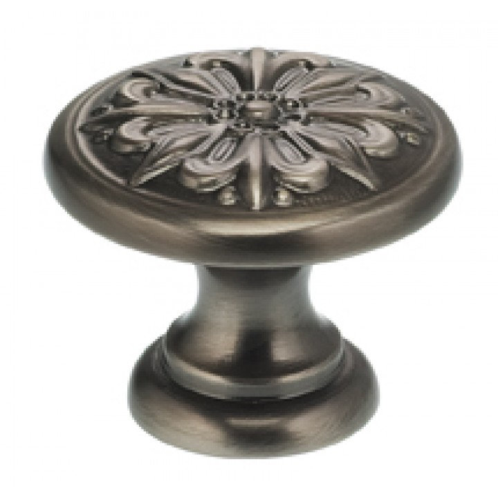 Poignée champignon surdimensionnée de 1 9/16 po de diamètre, Étain, H 1,56 po x l 1,56 po x P 1,19 po