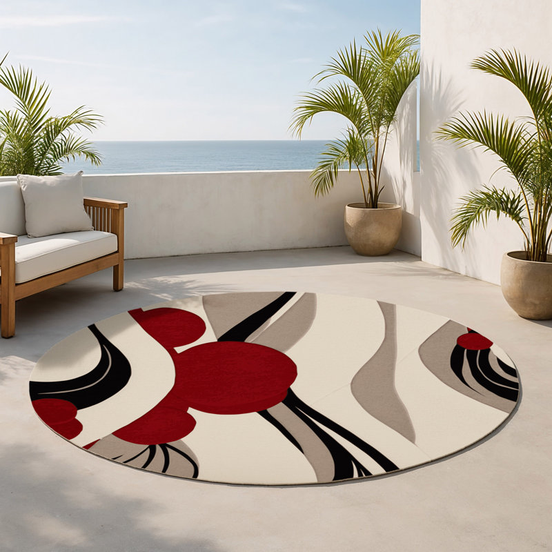 Tapis intérieur et extérieur Serene Prime Flow, Rond 5 pi