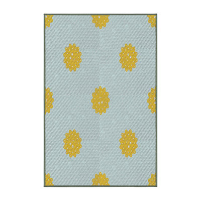 Tapis décoratif bleu chevalet