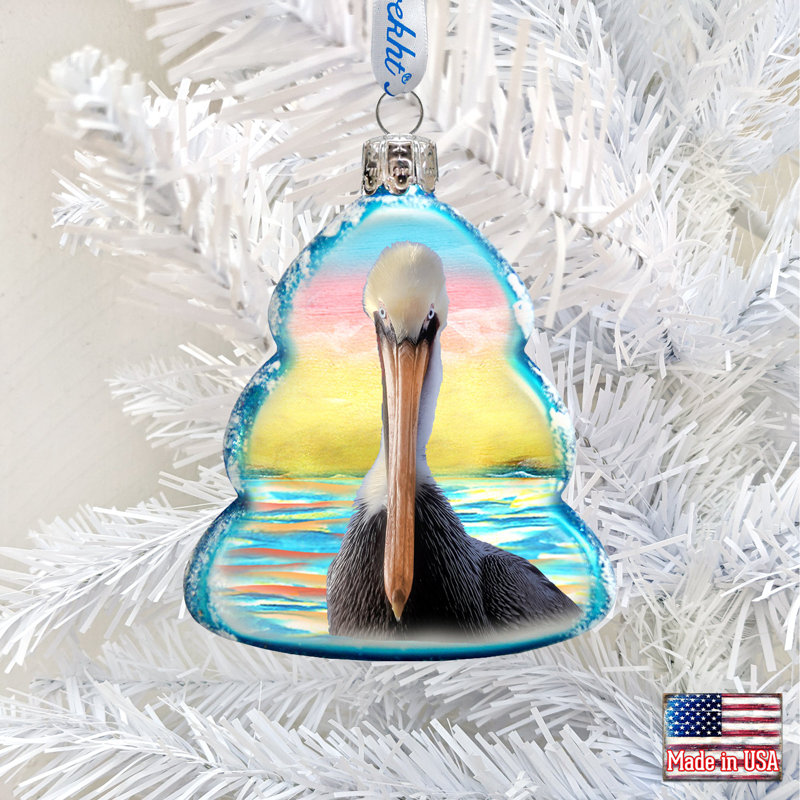 3 Piece Sea Birds Holiday Shaped Ornament Set, 3