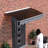 47"X34" Door Window Awning. Solid Polycarbonate Roof. Brackets. Heat . Garden Shade. Dark Brown Awning - Aluminum Alloy Brackets Rain Protection