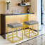 Upholstered Counter Stool with Metal Frame
