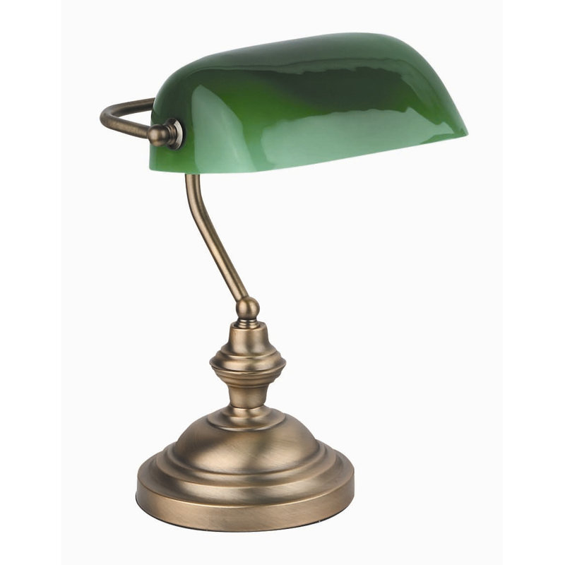 Mystic Metal Bankers Lamp, Antique gold