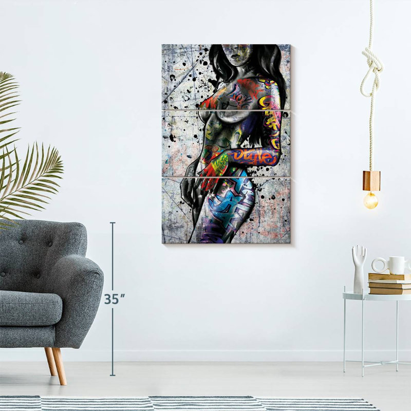 Impression sur toile Urban Body Art, H 57 po x l 36 po x P 1,25 po