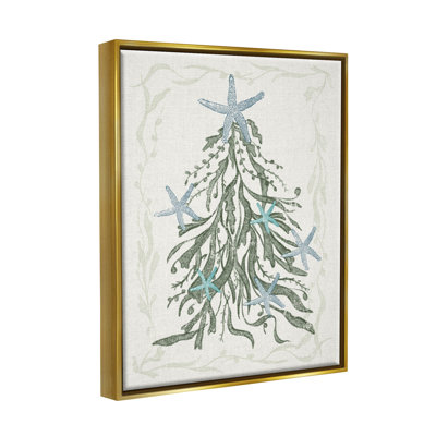 «Nautical Christmas Tree Sea Life - Floater Frame», impression sur toile