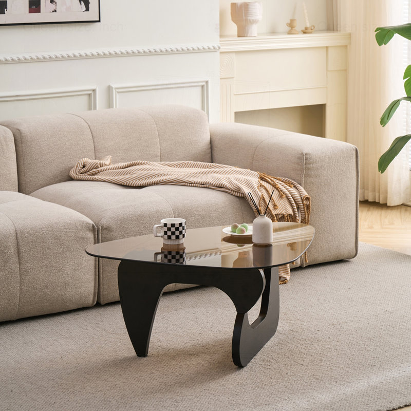 Table basse Modern Farmhouse, H 15,74 po x L 35,82 po x l 25,59 po, Brun, Noir