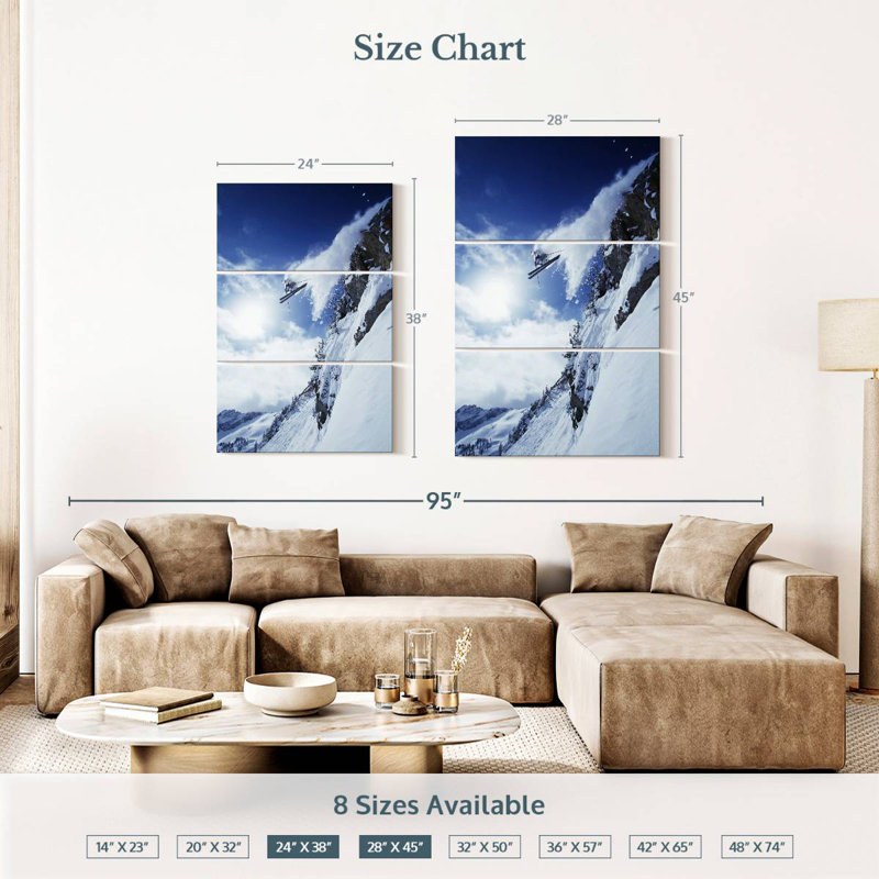 Sireci Mountain Ledge Skiing, 45" H x 28" W