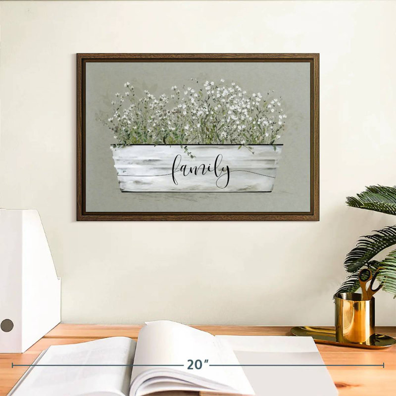 Plaque murale Bouquet Of Grace, 13 po x 9 po, Cadre flottant noyer
