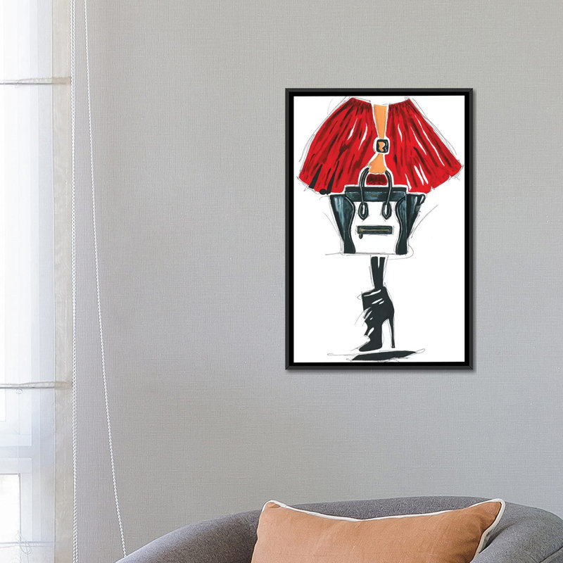«Celine», reproduction sur toile, H 26 po x l 18 po x P 1,5 po, Toile avec cadre noir, Pas de tapis
