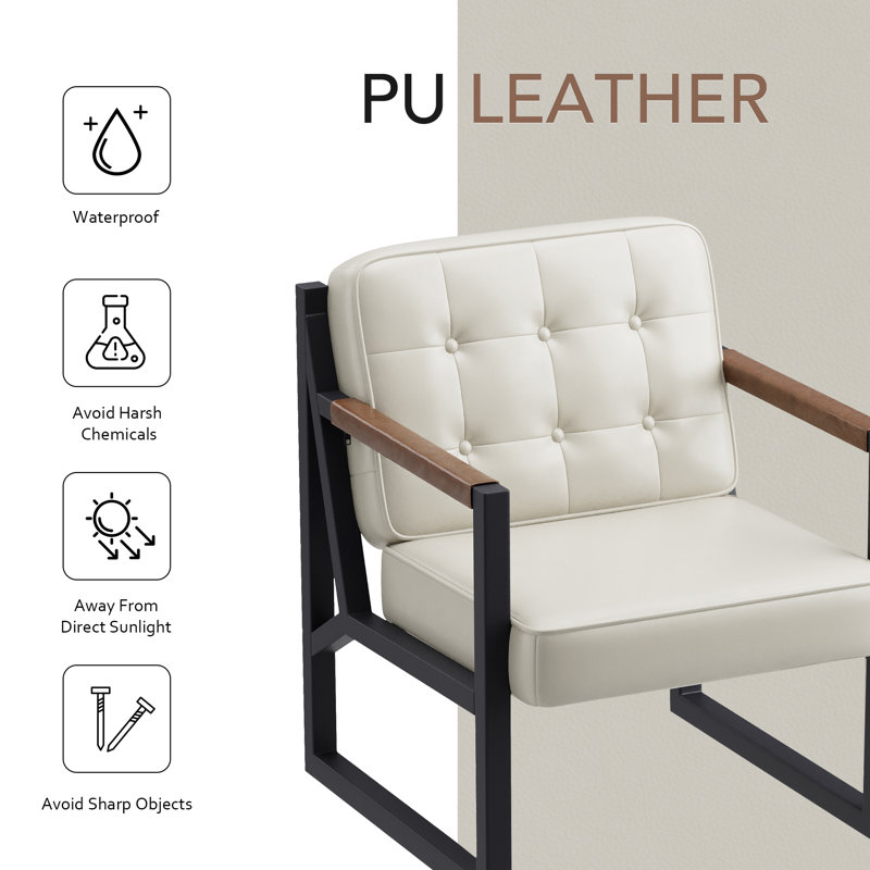 Fauteuil d'appoint Modern, Similicuir beige