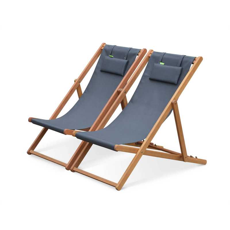 Graydon Folding Deck Chair, Dark Grey