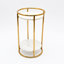 Table d'appoint en marbre blanc avec cadre doré à 2 niveaux | 16 x 16 x 24 po
