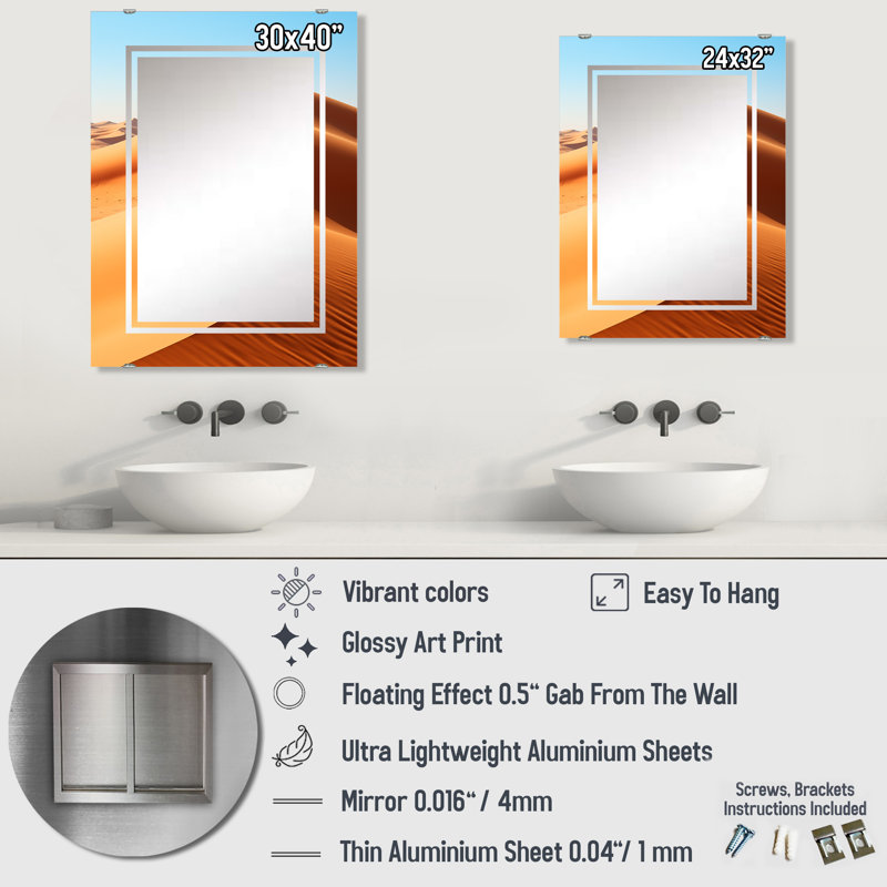 Musa - Miroir mural Big Desert MIR140865, 32 po x 24 po