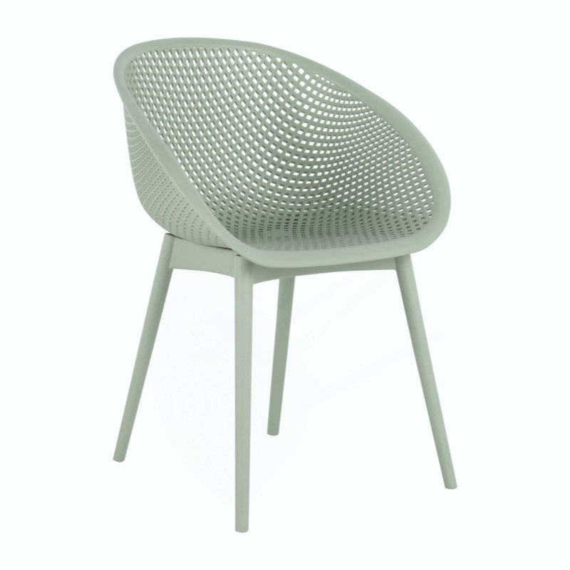 Ensemble de 2 chaises longues modernes - Plastique PP intérieur / extérieur toutes saisons, léger pour patio, plage, salon