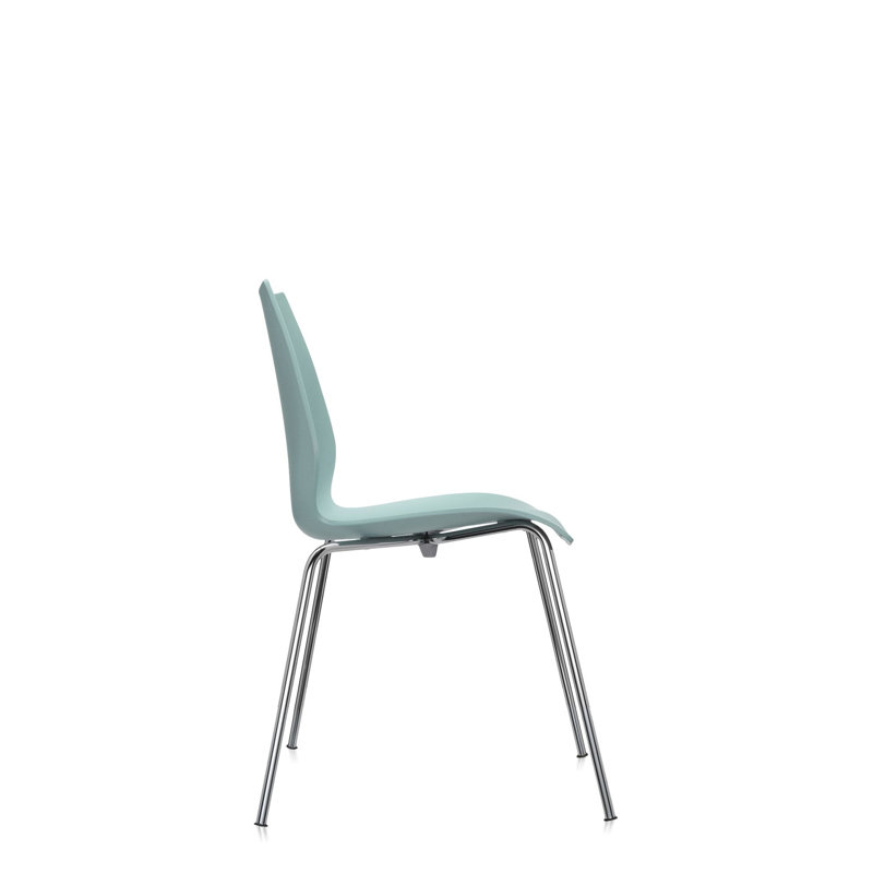 Maui Chair by Vico Magistretti, Light Blue, Chrome Steel