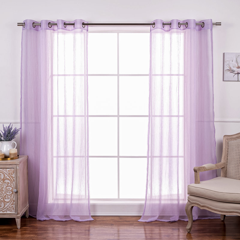 Rideau transparent Maaike, L 52 po x L 84 po, Lilas