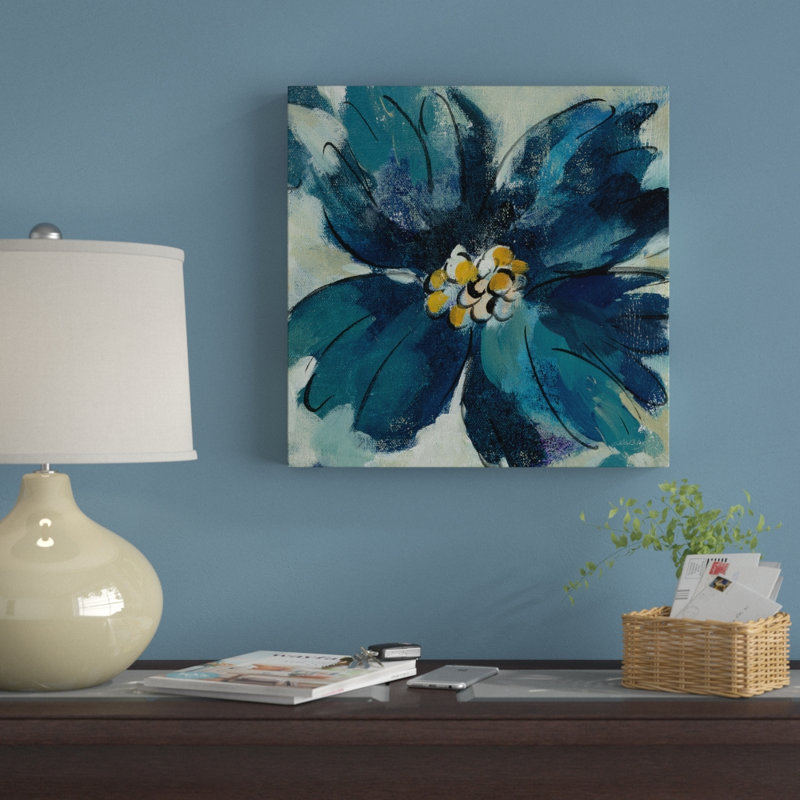 « encre floral ii », reproduction sur toile, H 24 po x l 24 po x P 2 po