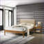 Ensemble de chambre à coucher grand lit 4 pièces avec tiroirs en rotin, sans sommier | Structure en bois d'hévéa, brun noyer | Revêtement en polyester