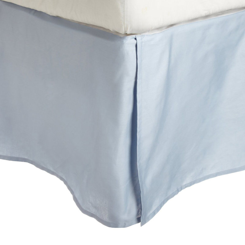 Luxurious 300-Thread Count Certified Egyptian Cotton Bed Skirt with 15-Inch Drop & Tailored Pleats, Lilac, Queen