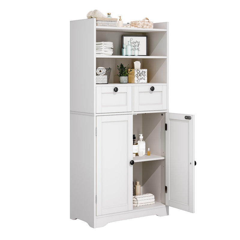 Freestanding Bathroom Storage Cabinet, White