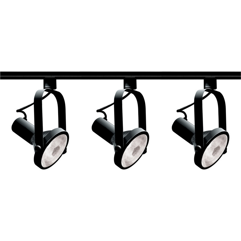 Nuvo Black 48" Metal 3-Light Gimbal Ring Track Kit