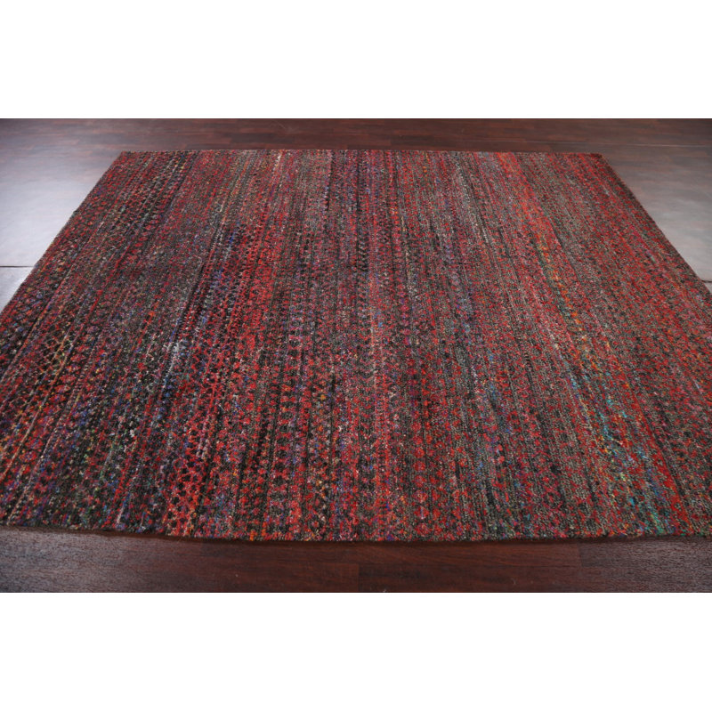 Tapis oriental abstrait fait à la main 8 x 10