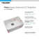 Houzer 24 in White Fireclay Undermount Single Bowl Kitchen Sink w/ Strainer, Grid - PTU-2400 WH-C