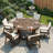 Durable Outdoor Patio Set For 6 - Spacious Round Table With Padded Chairs&Umbrella Hole For Outdoor Entertaining-1332381299