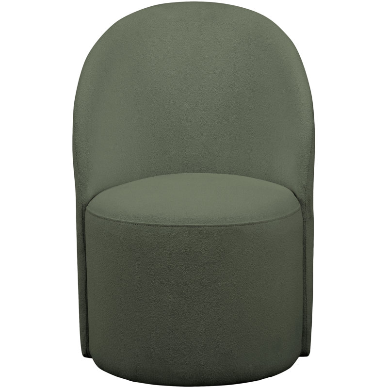 Fauteuil demi-tonneau l 24 po Yulon, Tissu bouclé vert