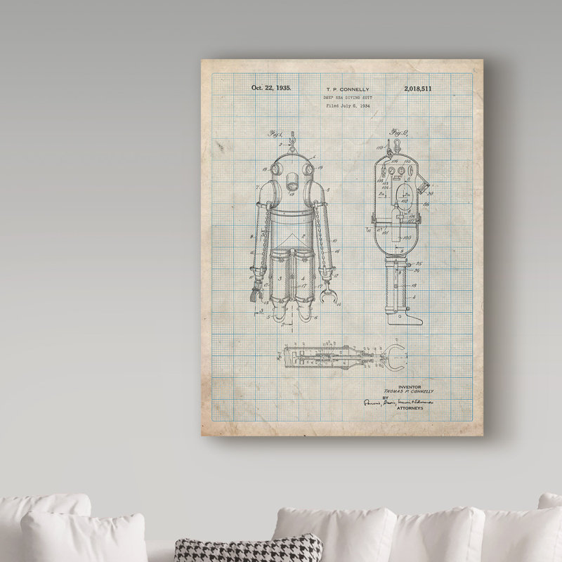 Manilo «Robot 1», reproduction de dessin sur toile tendue, H 19 po x l 14 po