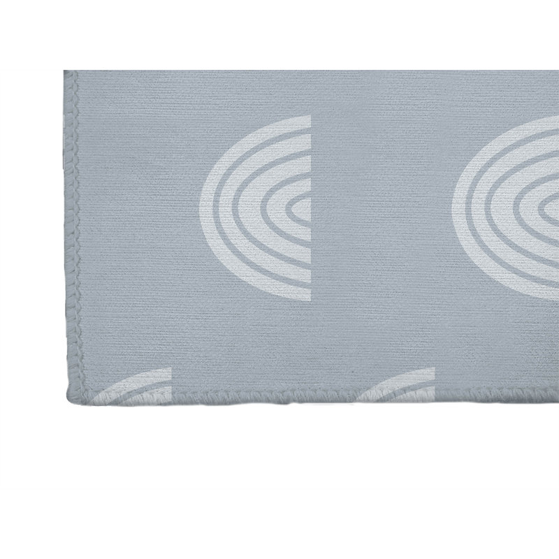 Bows Colorized Kids Play Mat, Rectangle 5' x 7', Light Slate Blue/Ivory