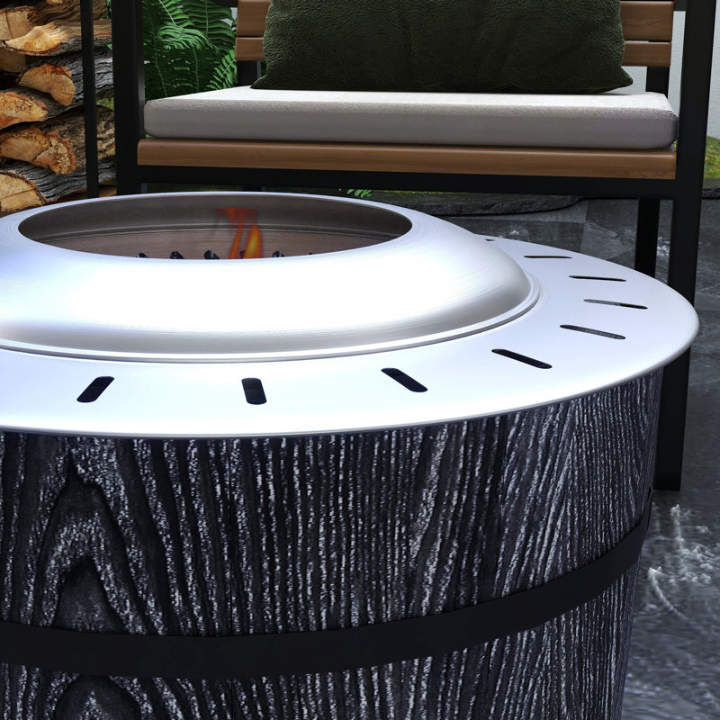 20" Smokeless Camping Fire Pit, Wood Burning For Backyard Memories, Patio, Picnic, Camping, With Mat, Black Magnesium Oxide, Low Smoke Burner Enjoyment And Pleasure, Mat