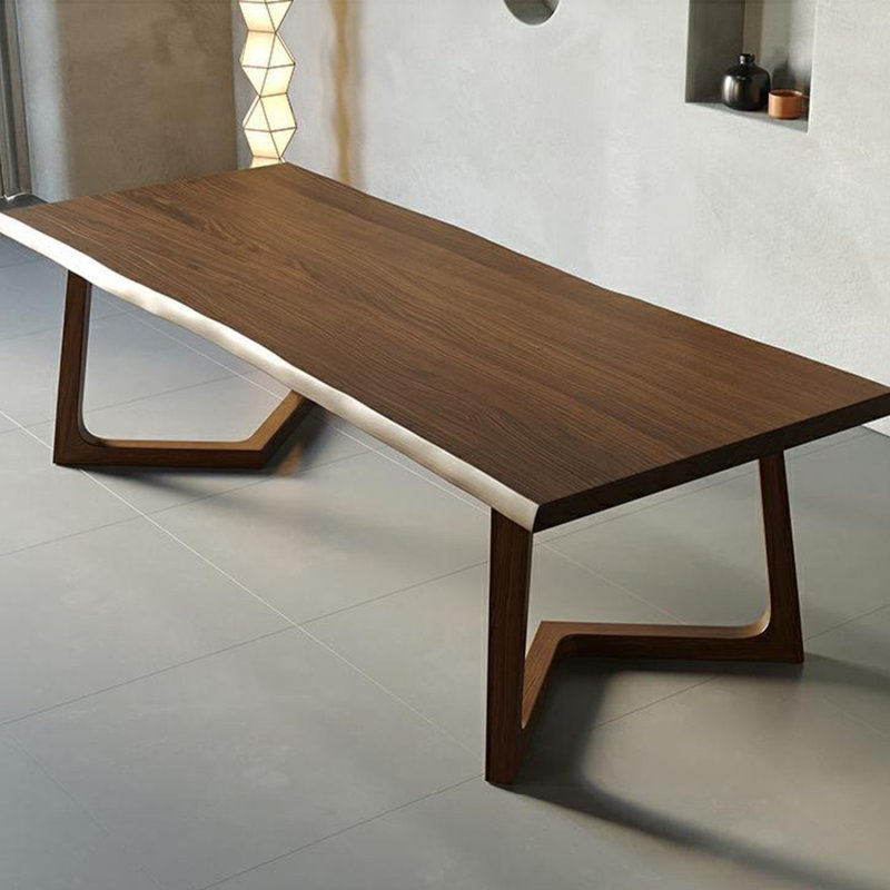 Table de salle à manger rectangulaire brune pour salle à manger / cuisine, 29.53”H x 62.99”L x 27.56”W
